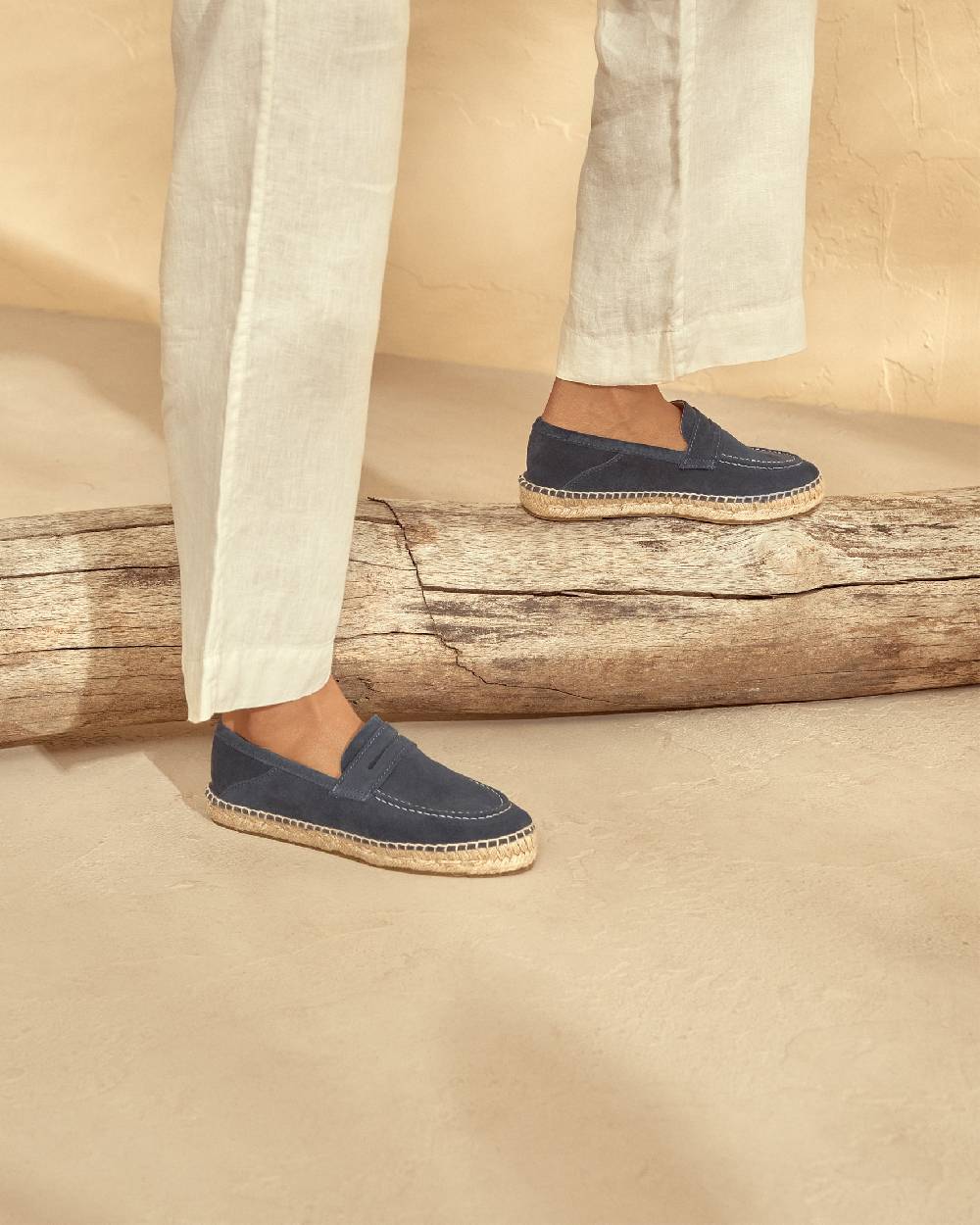 Manebí Mocassini Espadrillas in pelle scamosciata - Hamptons - Patriot Blu Italy