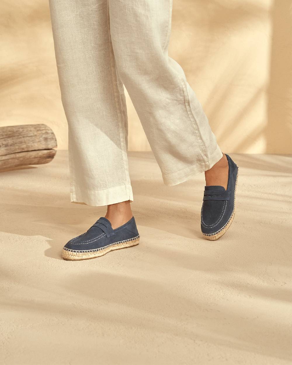 Manebí Mocassini Espadrillas in pelle scamosciata - Hamptons - Patriot Blu Italy