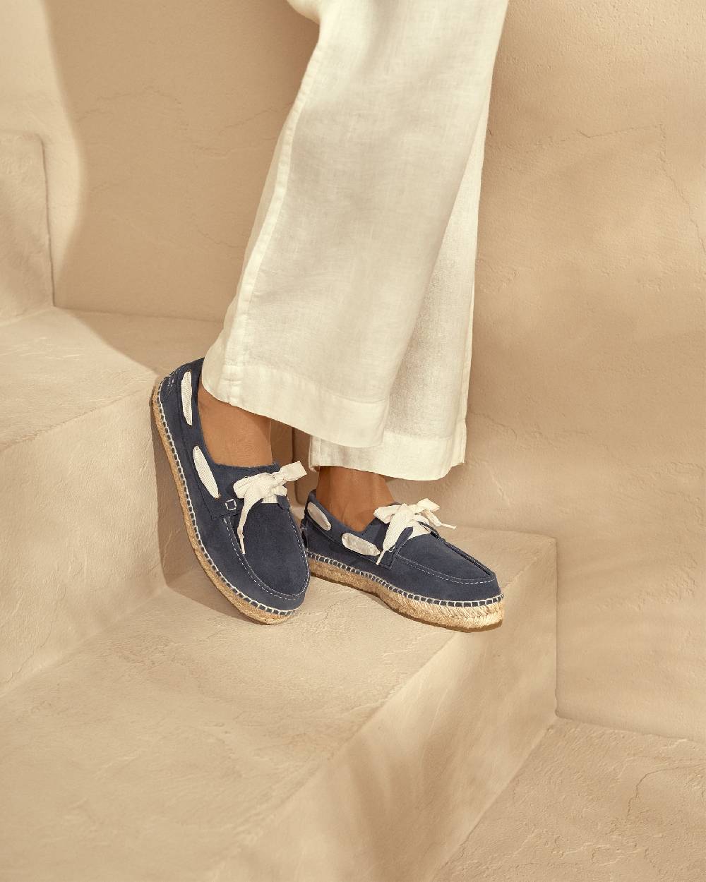 Manebí Suede Boat-Shoes Espadrilles - Hamptons Patriot Blue Italia