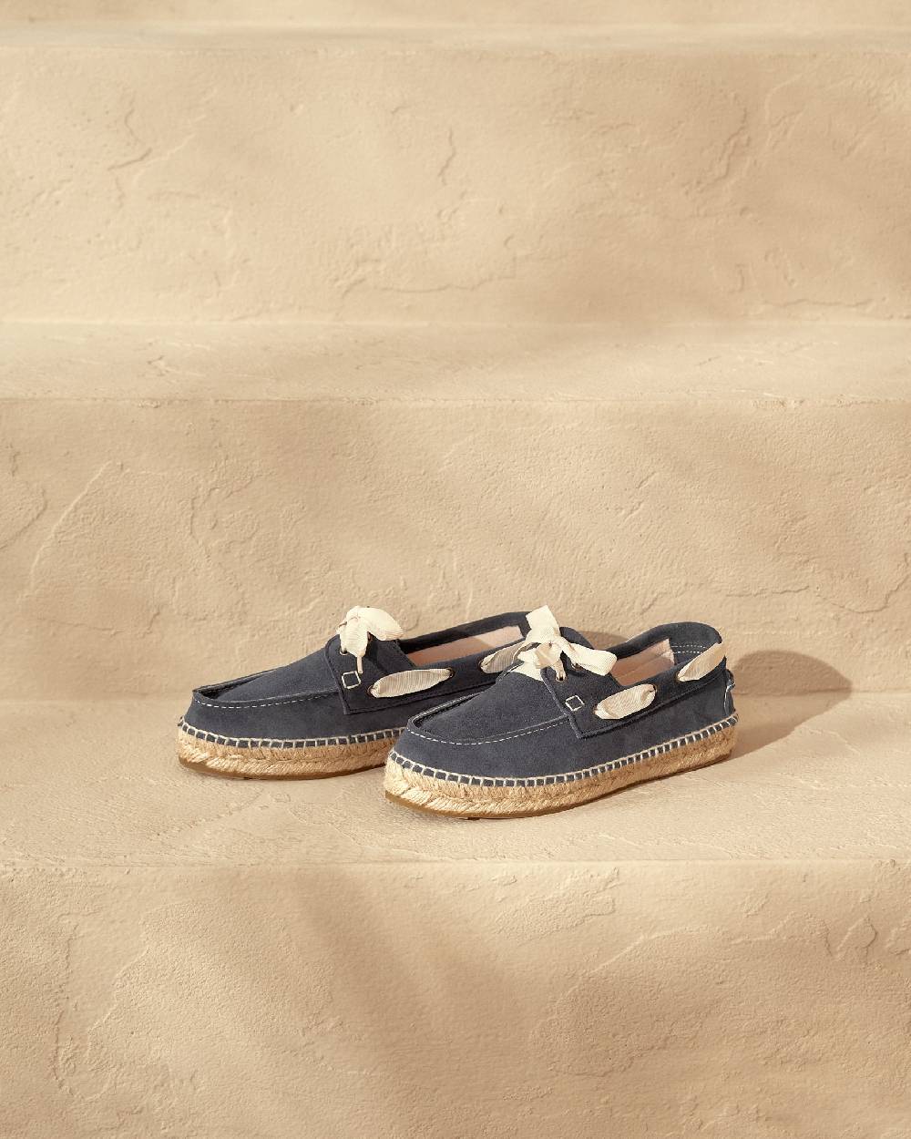 Manebí Suede Boat-Shoes Espadrilles - Hamptons Patriot Blue Italia