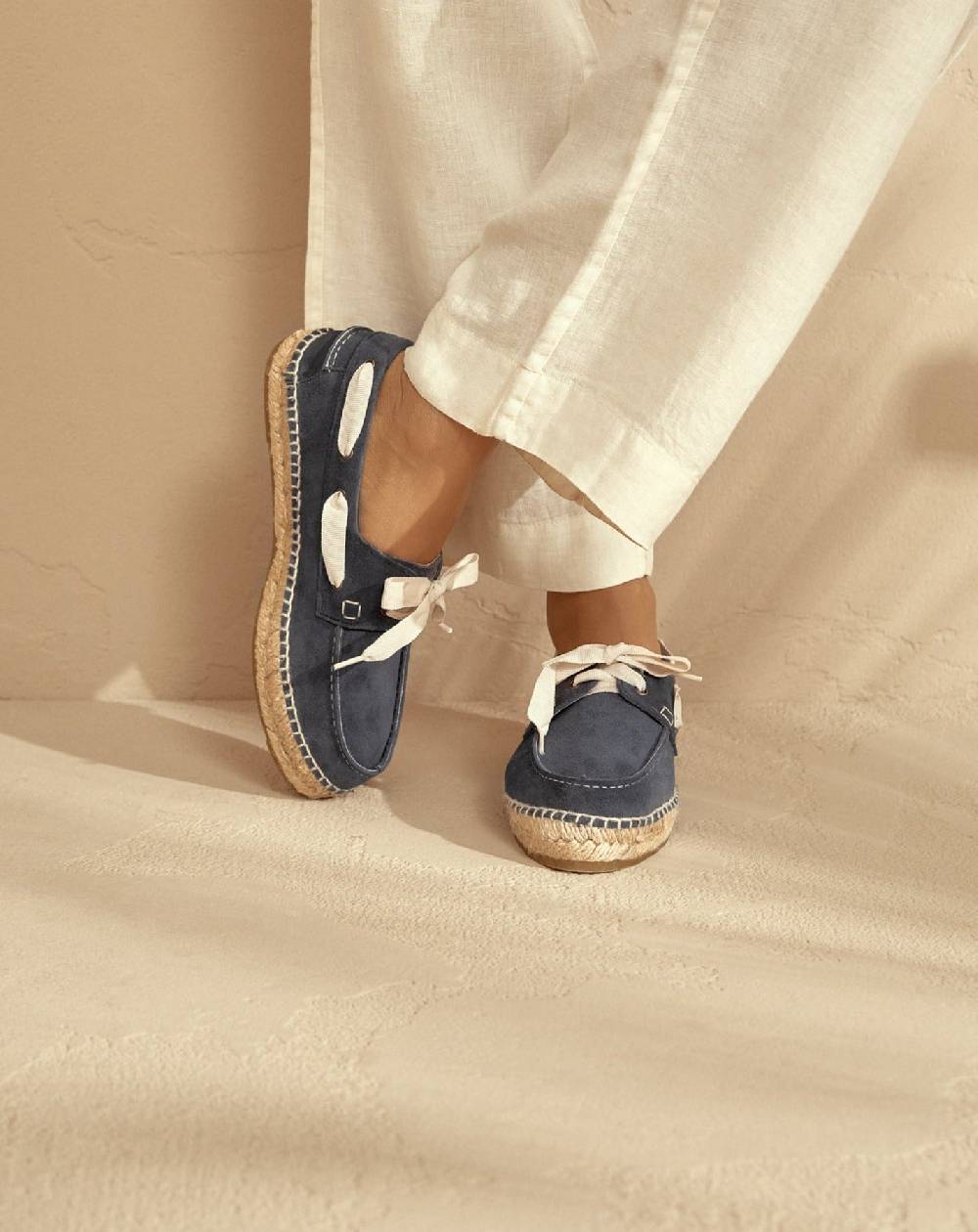 Manebí Suede Boat-Shoes Espadrilles - Hamptons Patriot Blue Italia