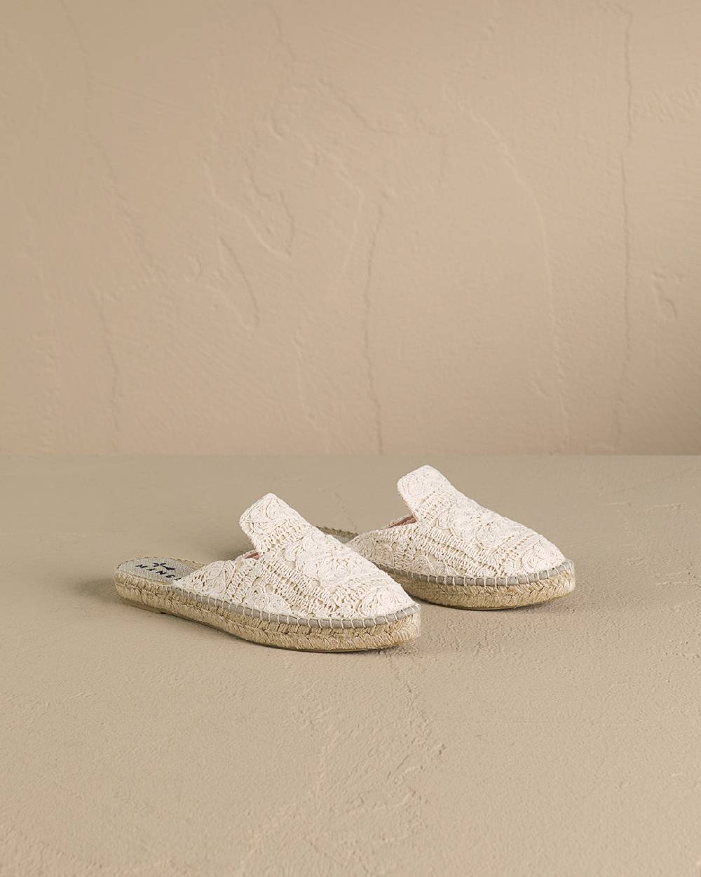 Manebí Cotton Crochet Mules - Yucatán Natural Acquista Ora