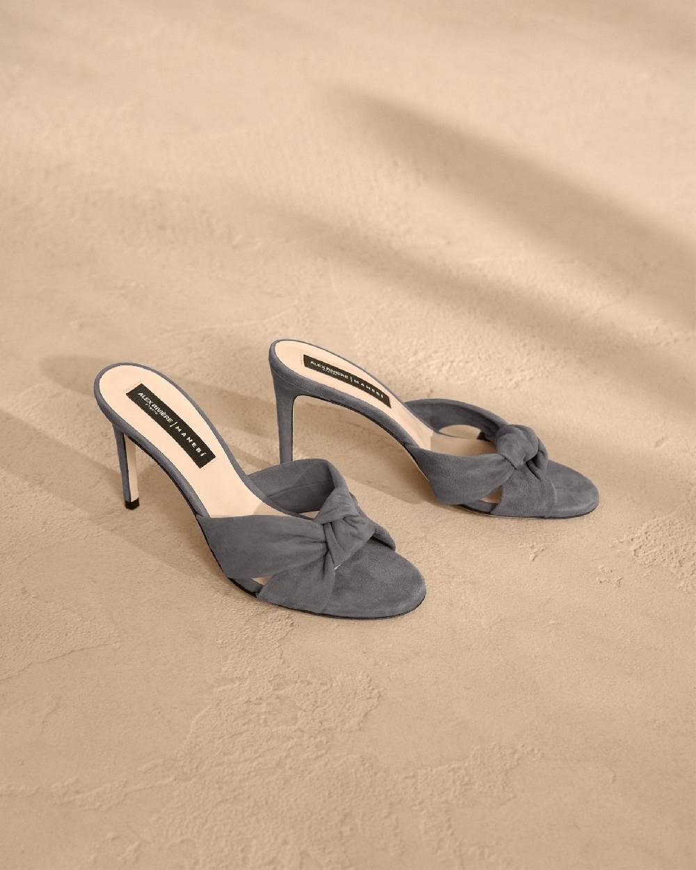 Manebí Sophie Suede Mule Heels - Knot Grey Shopping Online