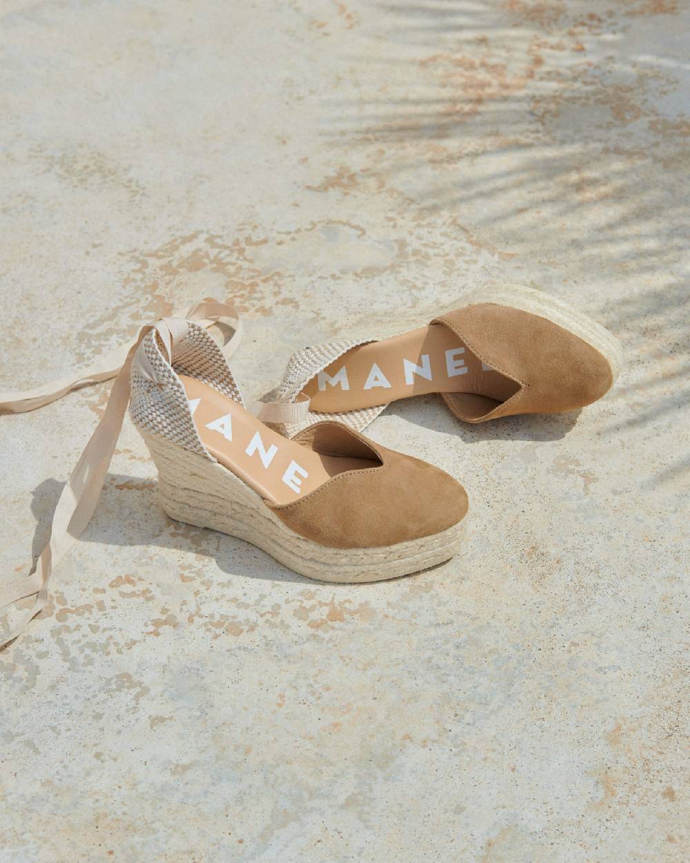 Manebí Soft Suede Heart-Shaped|Wedge Espadrilles - Hamptons Vintage Taupe Negozio