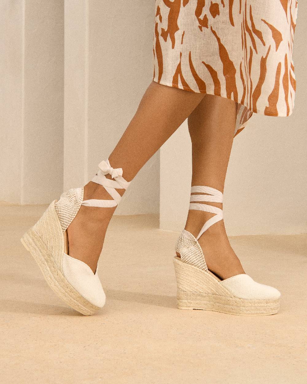 Manebí Organic Hemp Heart-Shaped|Wedge Espadrilles - La Havana White Vendite Flash