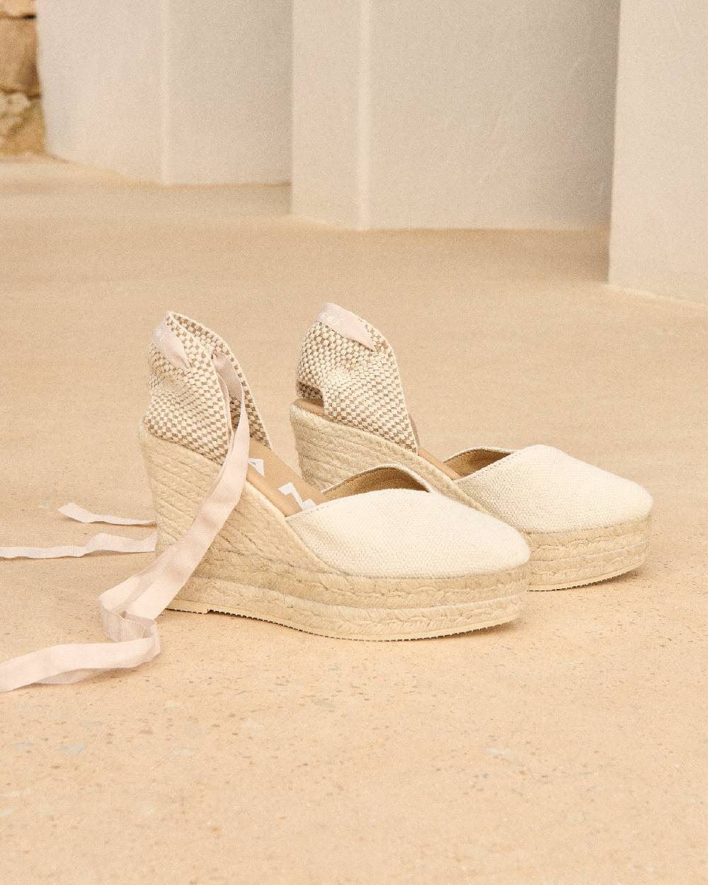 Manebí Organic Hemp Heart-Shaped|Wedge Espadrilles - La Havana White Vendite Flash