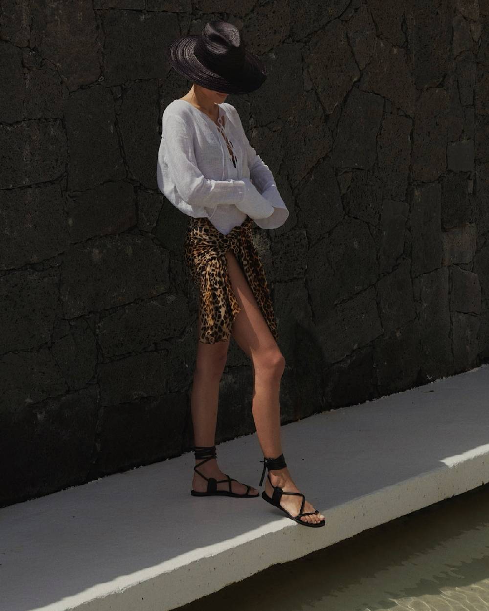 Manebí St. Tropez Leather Sandals - Tie-Up Black Negozi Online