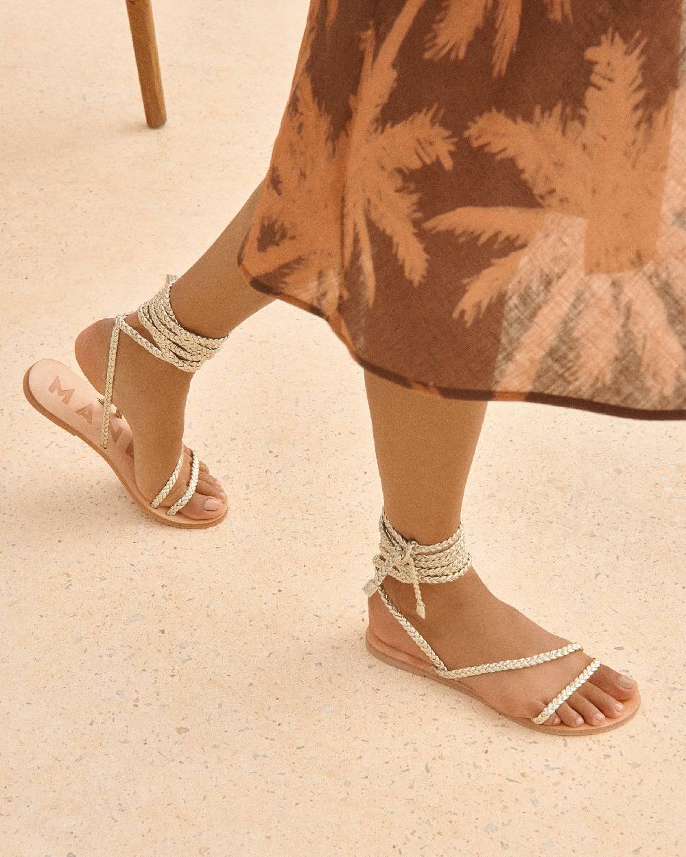Manebí Leather Sandals|Tie-Up Multi Braid Bands - Platinum Consegna Veloce