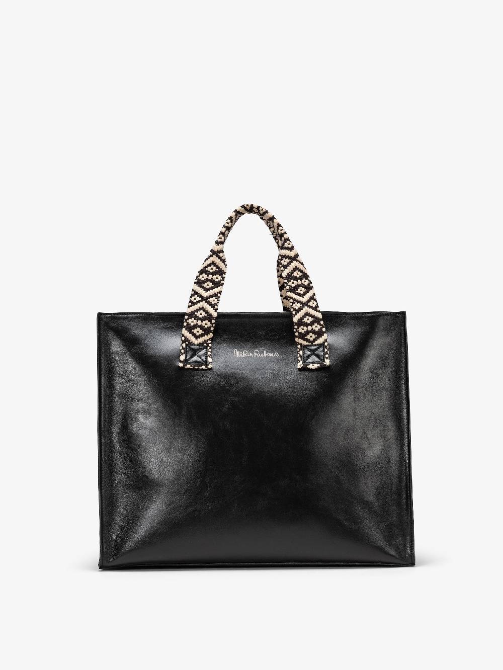 Nira Rubens EASY TOTE BLACK GLOSSY - LOGO In Saldo