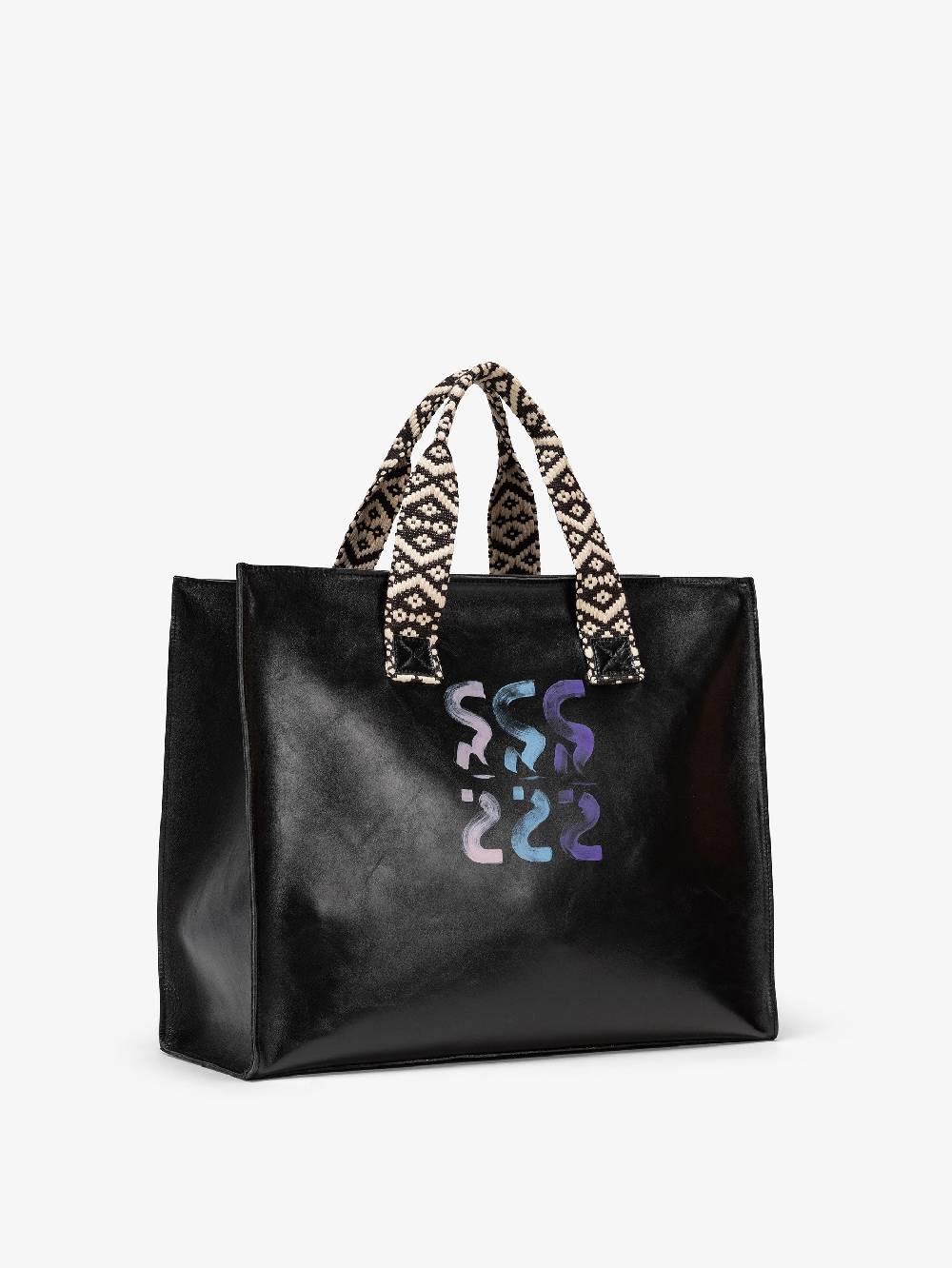 Nira Rubens EASY TOTE BLACK GLOSSY - LOGO In Saldo