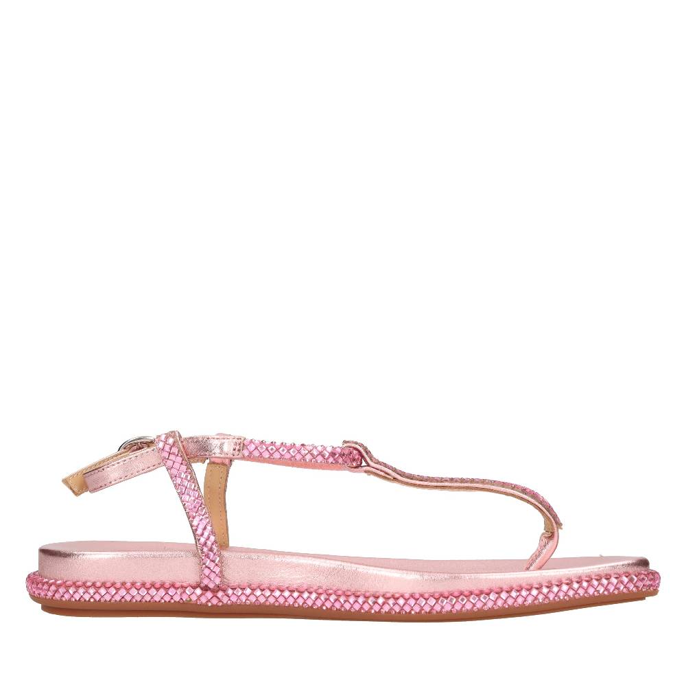 ALMA EN PENA Sandali flat infradito in pelle e strass Hotsell