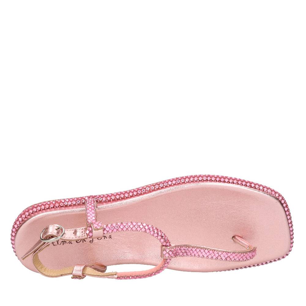 ALMA EN PENA Sandali flat infradito in pelle e strass Hotsell