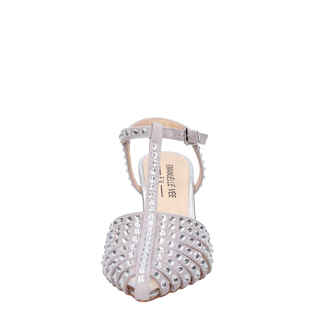 EMANUELLE VEE Décolleté Slingback in pelle e strass Sconto