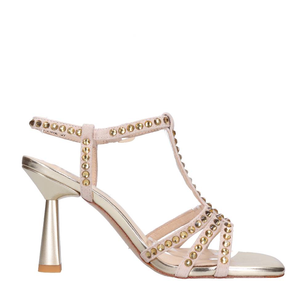 EMANUELLE VEE Sandali in pelle e strass Vendite Flash