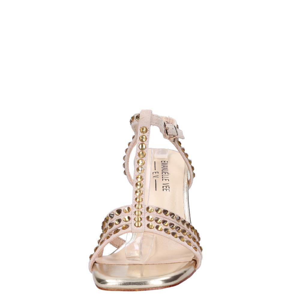 EMANUELLE VEE Sandali in pelle e strass Vendite Flash