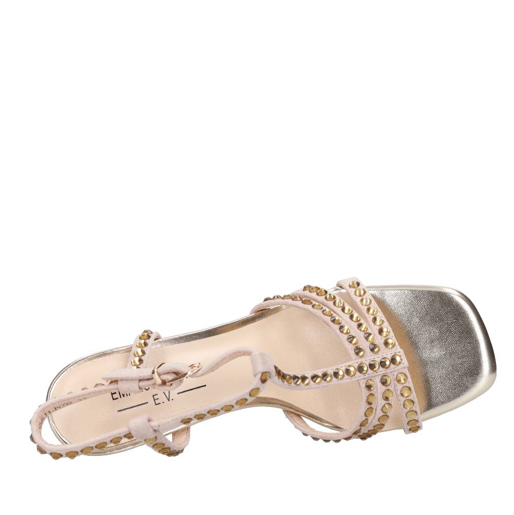 EMANUELLE VEE Sandali in pelle e strass Vendite Flash