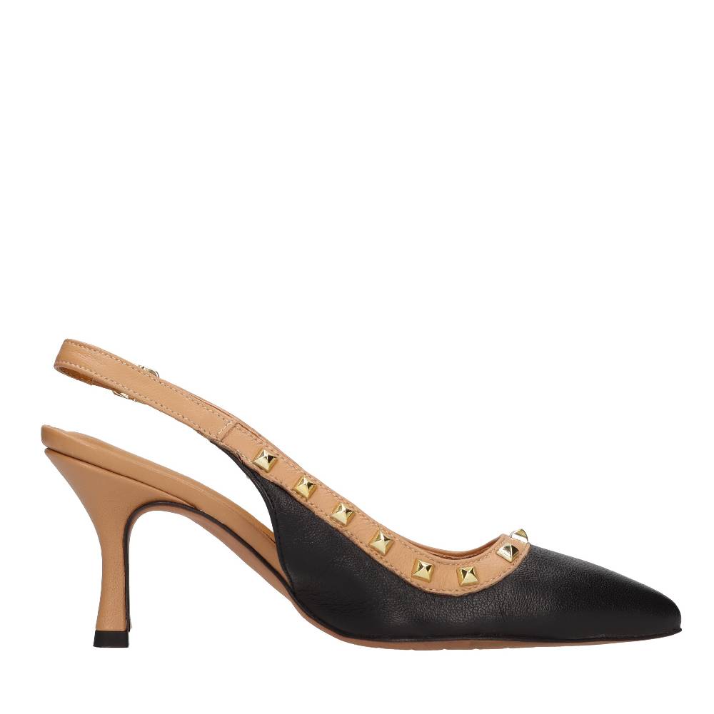 ELENA DEL CHIO Décolleté slingback in pelle Black Friday Prezzi