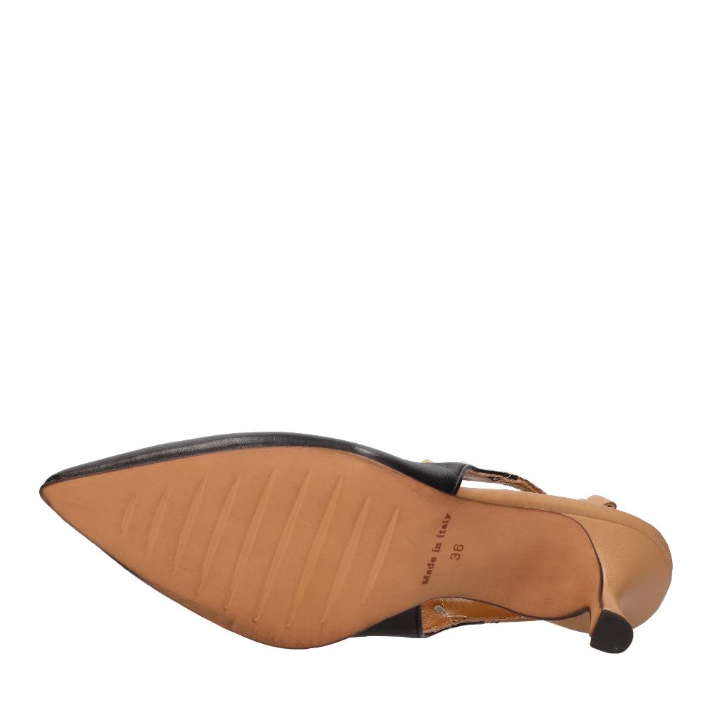ELENA DEL CHIO Décolleté slingback in pelle Black Friday Prezzi