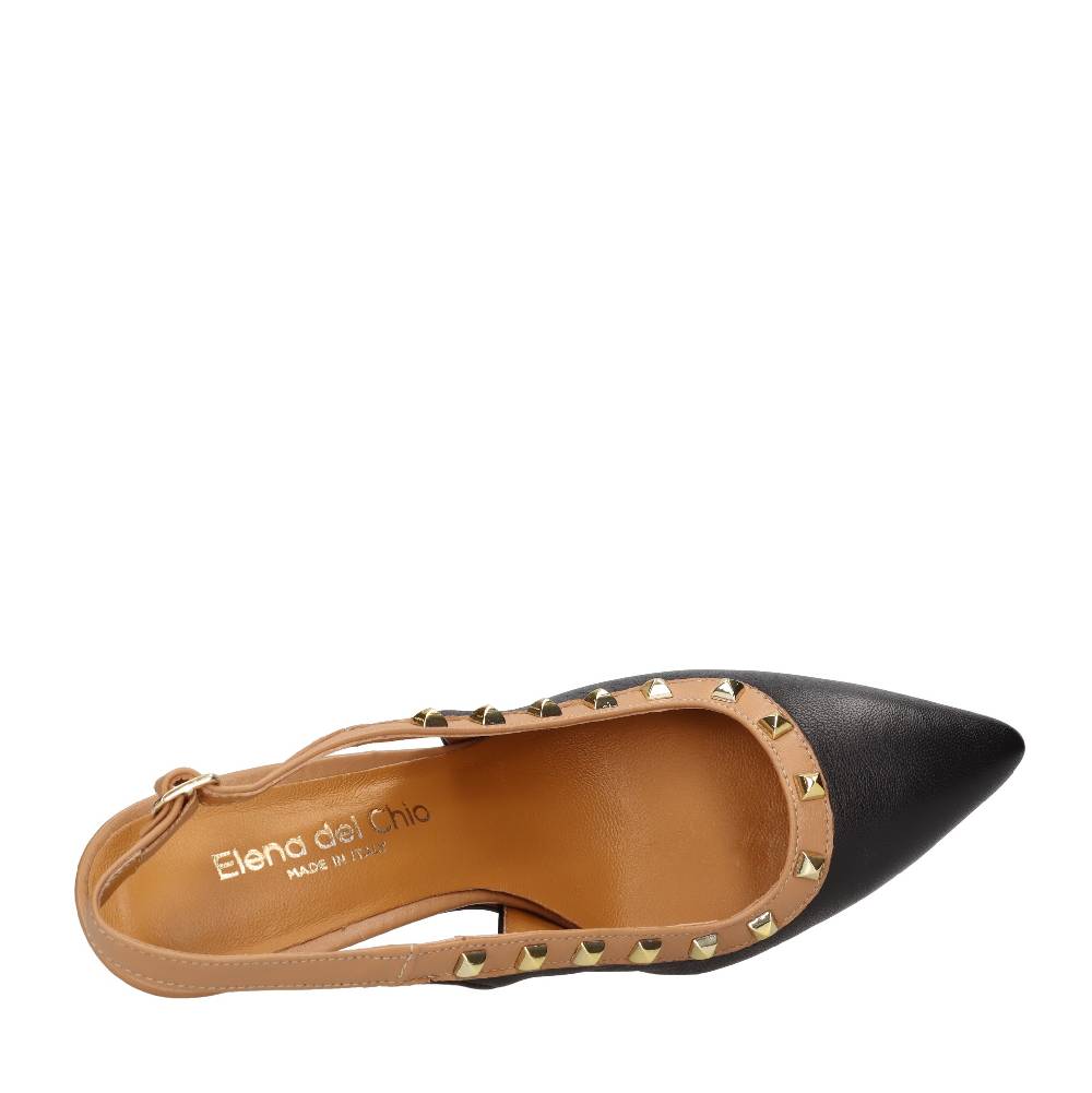 ELENA DEL CHIO Décolleté slingback in pelle Black Friday Prezzi