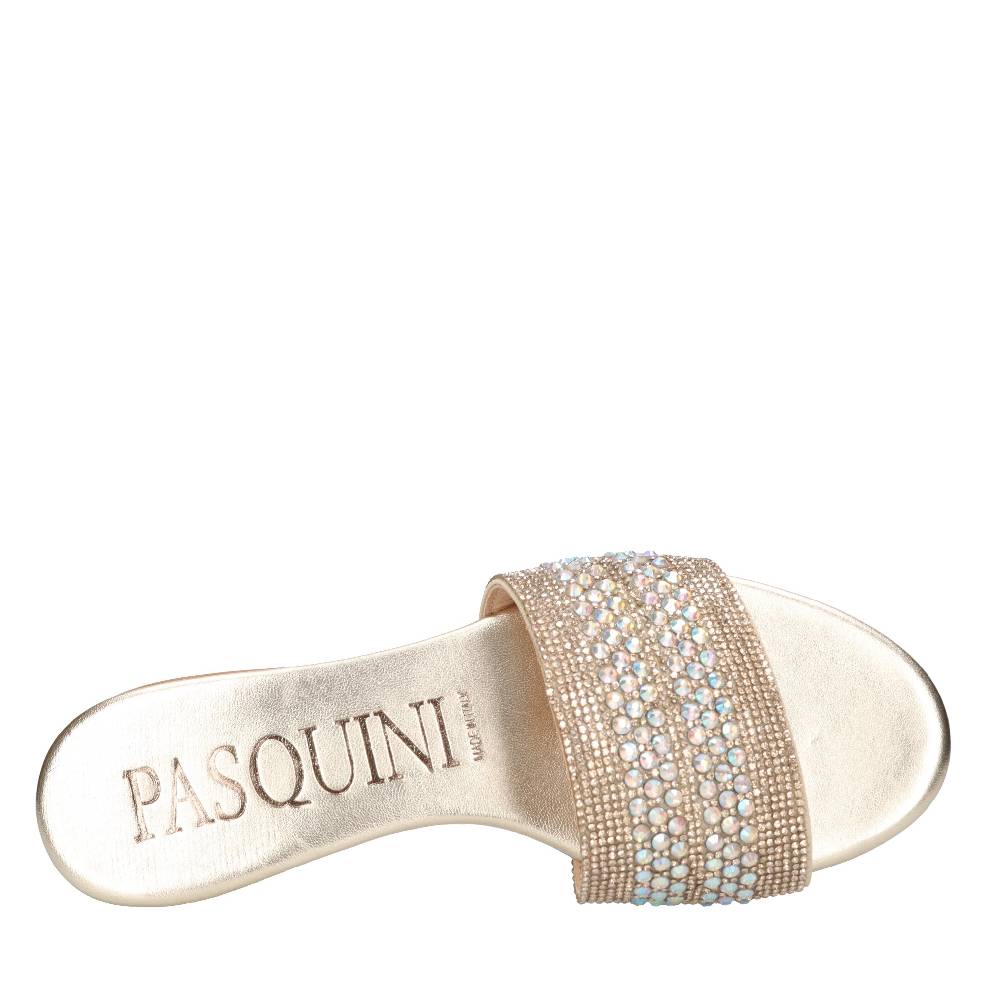 PASQUINI Mules in pelle e strass Saldi