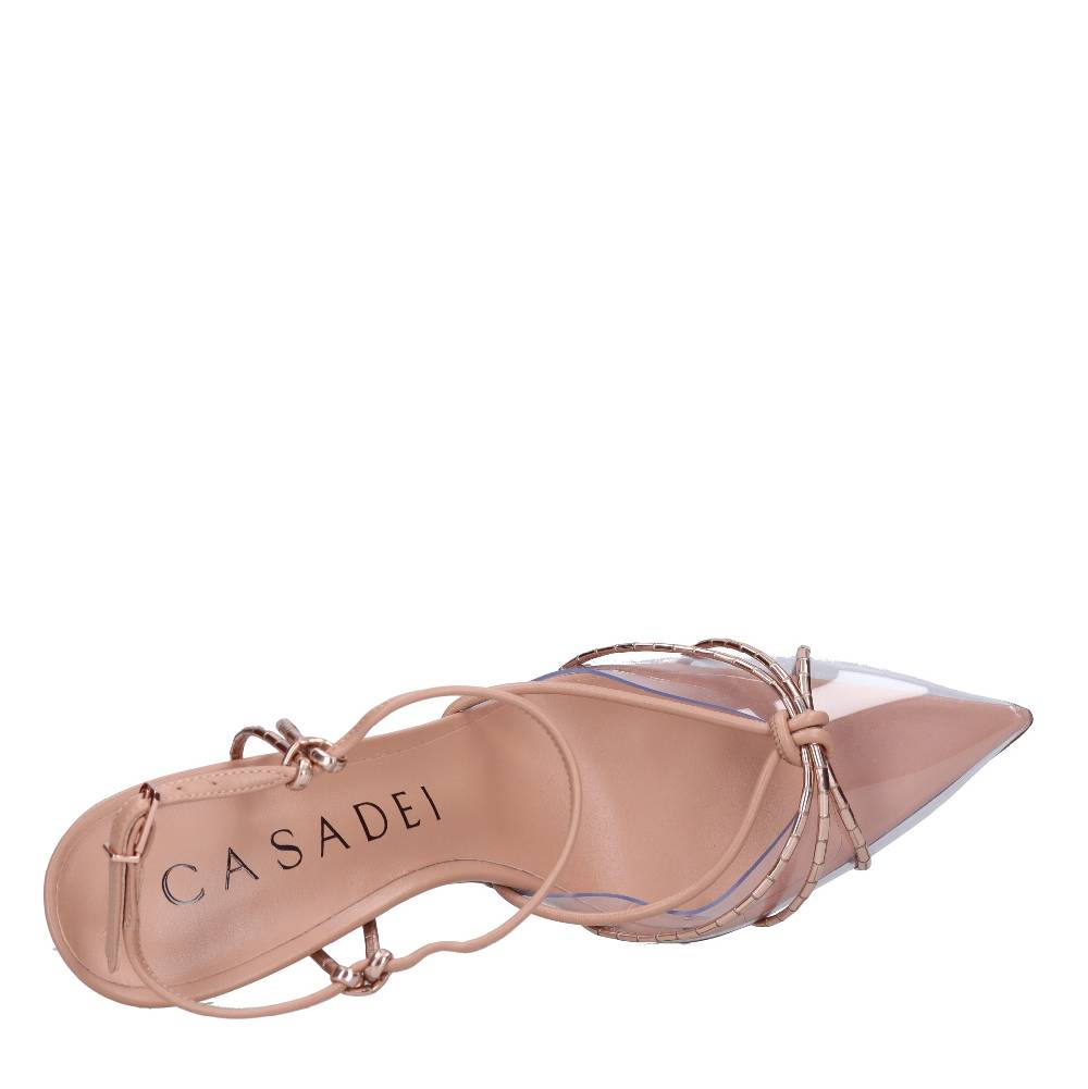 CASADEI Décolleté Slingback in pelle e plexiglass Negozi Online