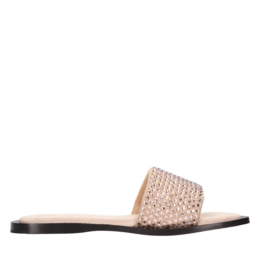 EDDY DANIELE Mules in camoscio e strass Moda