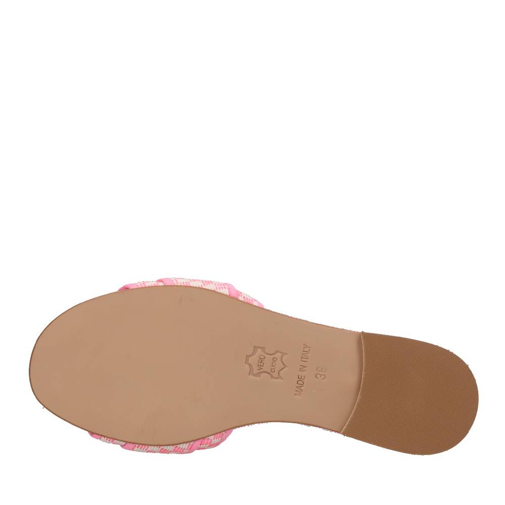 EMANUELA CARUSO Mules in rafia e tessuto In Linea