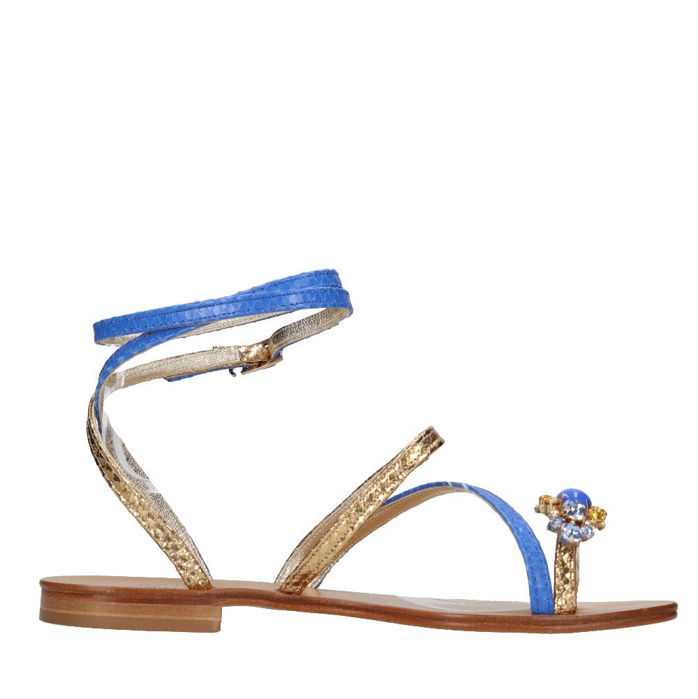 EMANUELA CARUSO Sandali flat infradito in pelle Nuovo