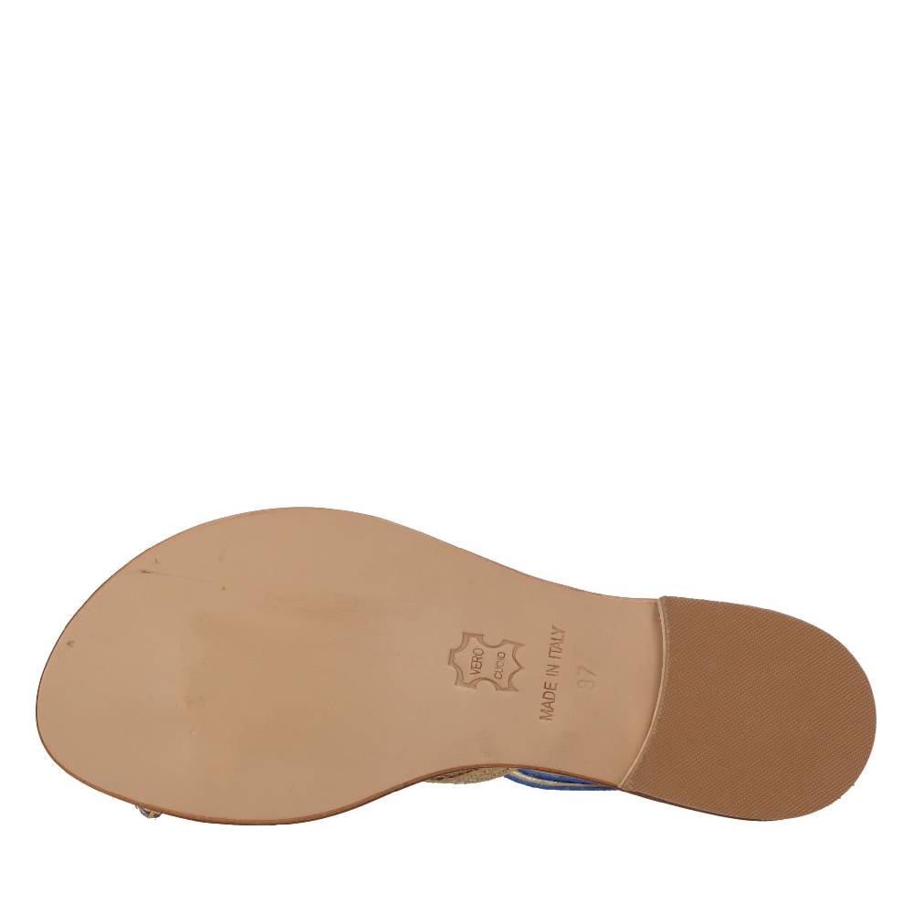 EMANUELA CARUSO Sandali flat infradito in pelle Nuovo