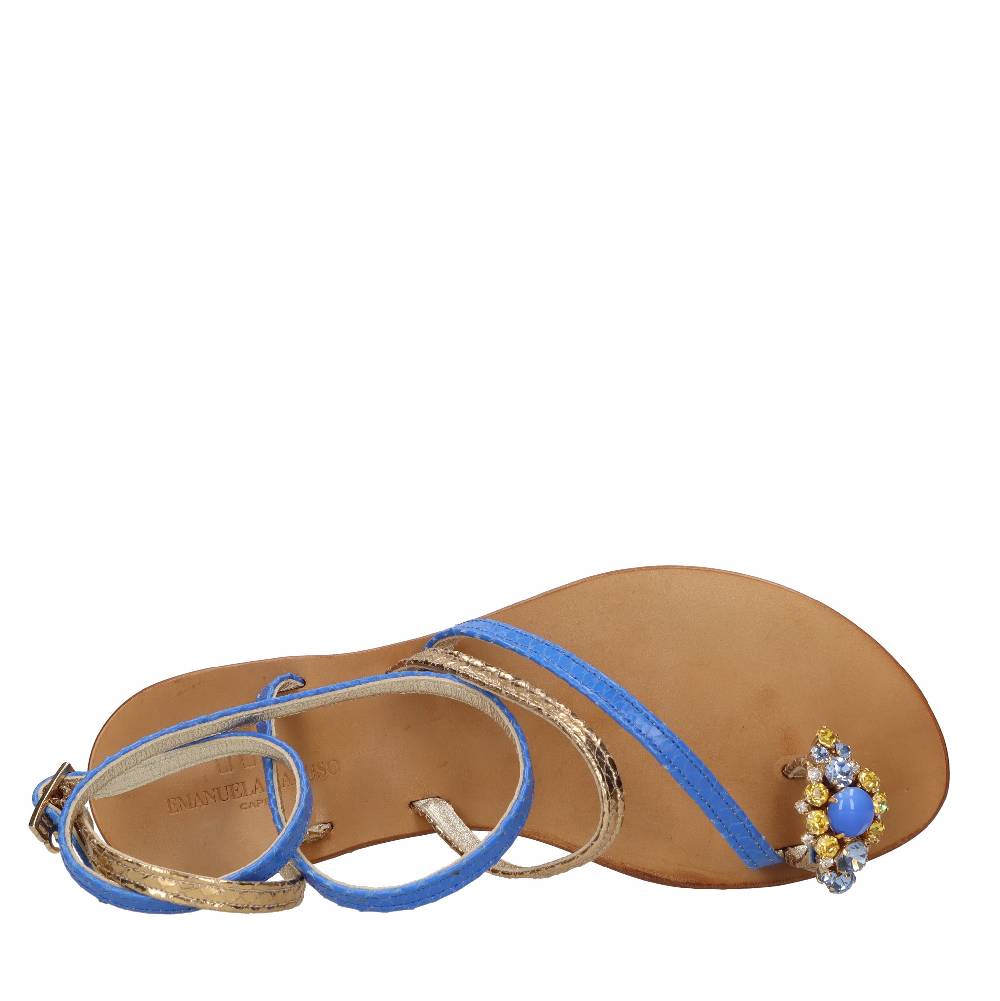 EMANUELA CARUSO Sandali flat infradito in pelle Nuovo