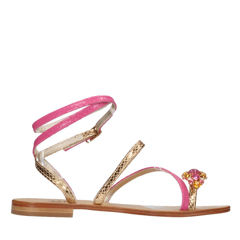 EMANUELA CARUSO Sandali flat infradito in pelle Qualità