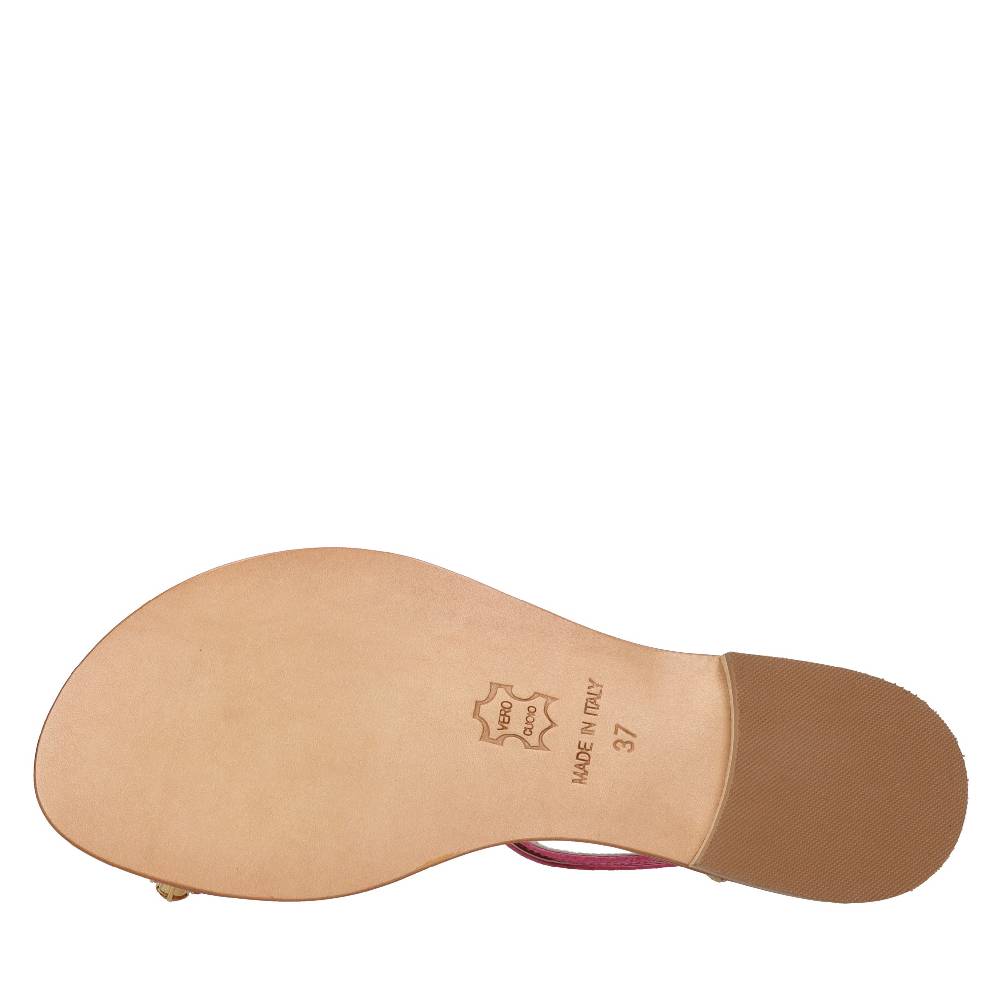EMANUELA CARUSO Sandali flat infradito in pelle Qualità