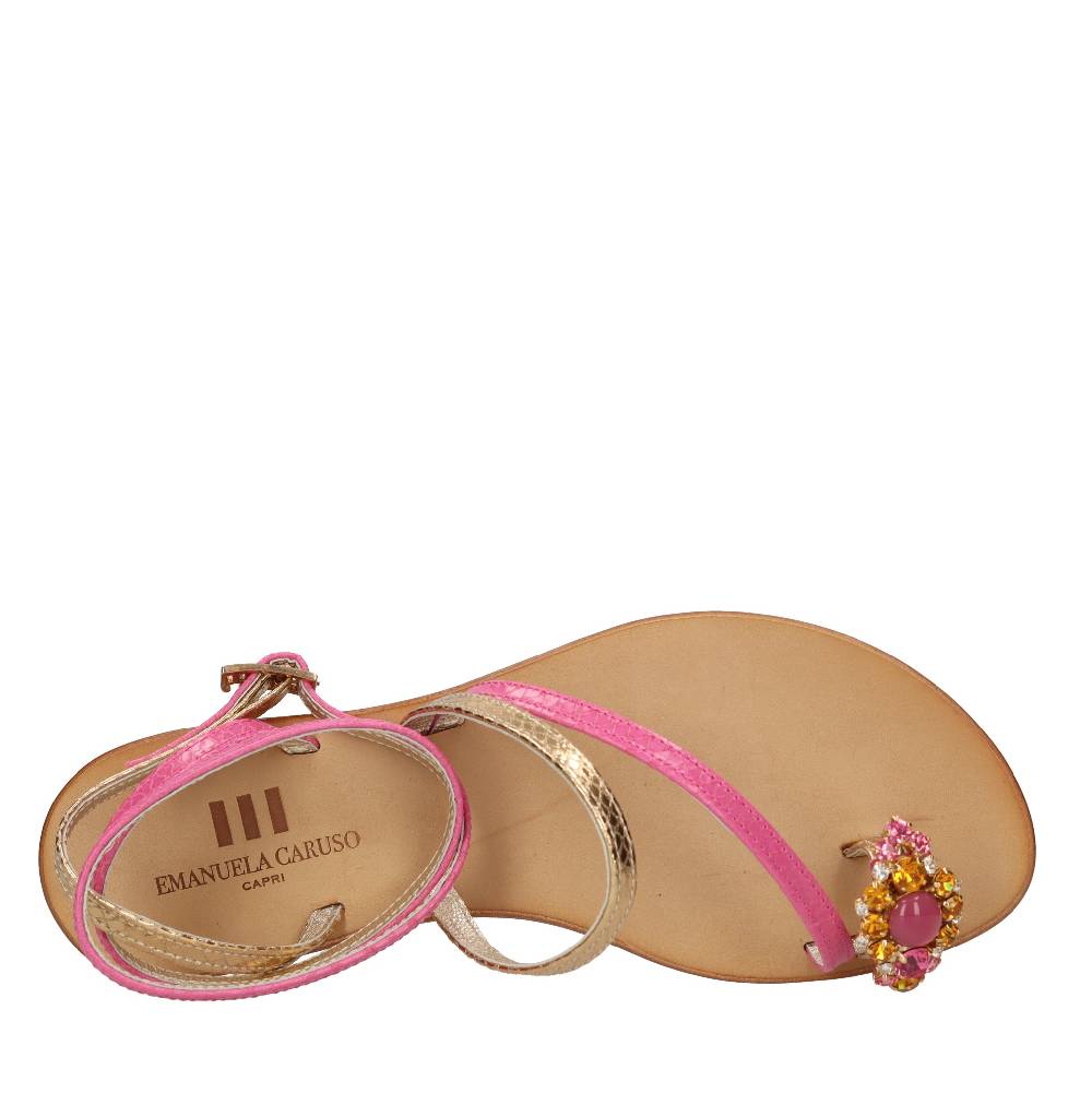 EMANUELA CARUSO Sandali flat infradito in pelle Qualità