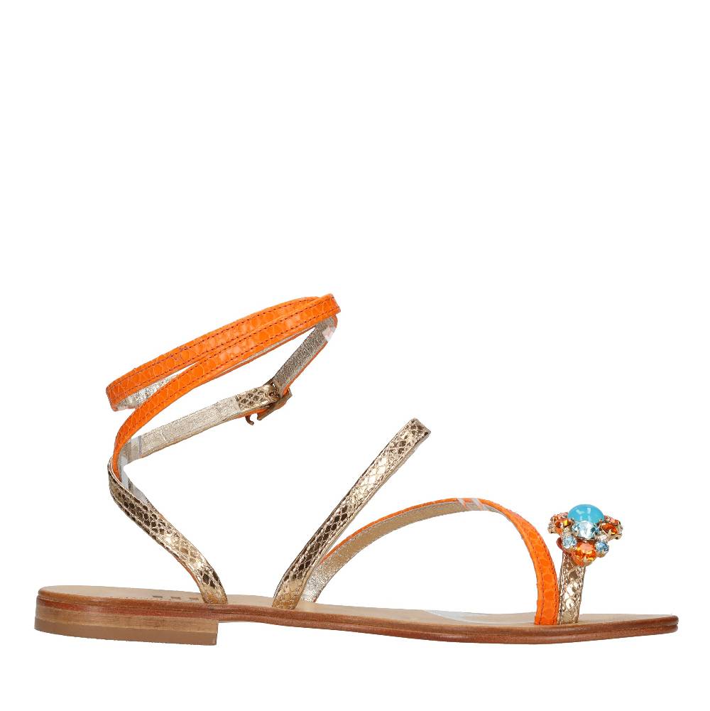 EMANUELA CARUSO Sandali flat infradito in pelle Vendita