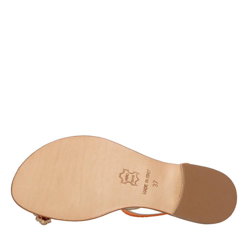 EMANUELA CARUSO Sandali flat infradito in pelle Vendita