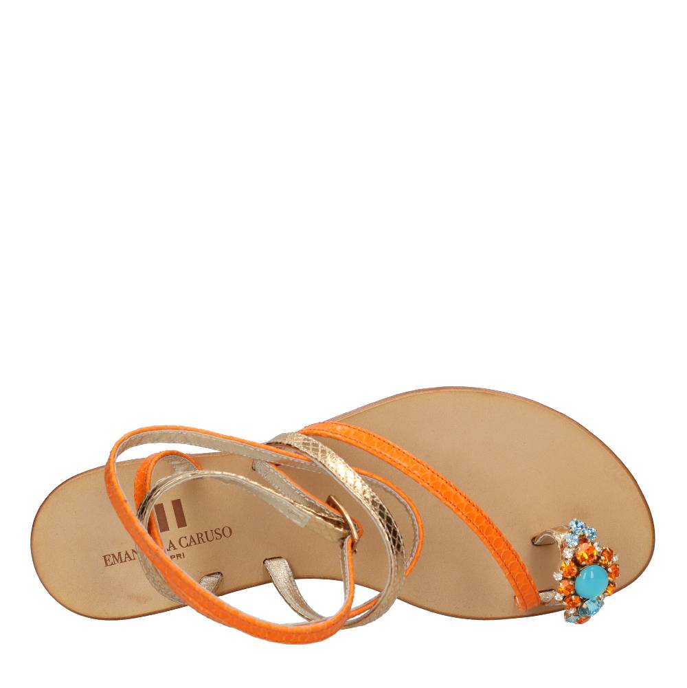 EMANUELA CARUSO Sandali flat infradito in pelle Vendita