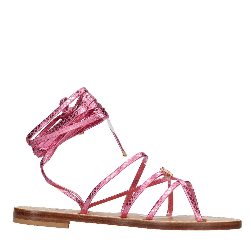 EMANUELA CARUSO Sandali flat infradito in pelle Promozione