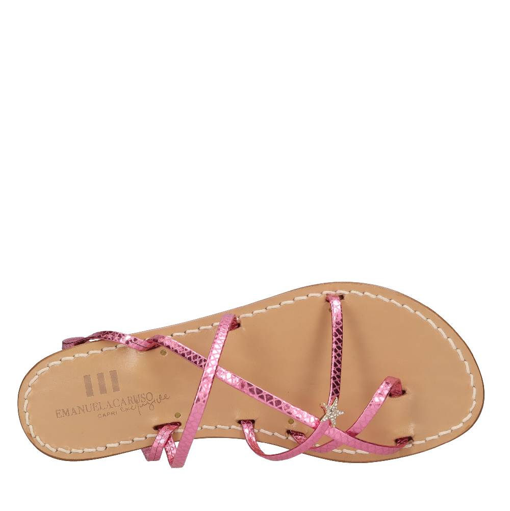 EMANUELA CARUSO Sandali flat infradito in pelle Promozione