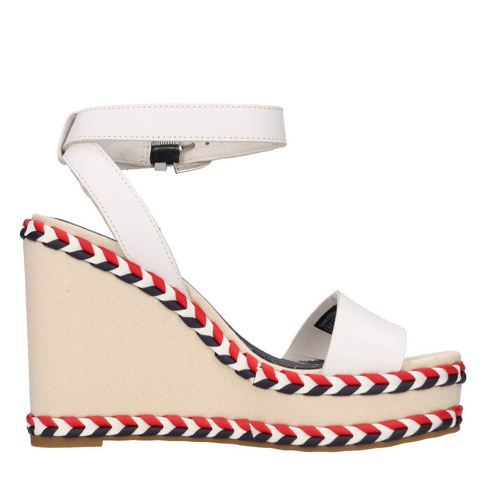 TOMMY HILFIGER Sandali con zeppa in pelle Convenienza