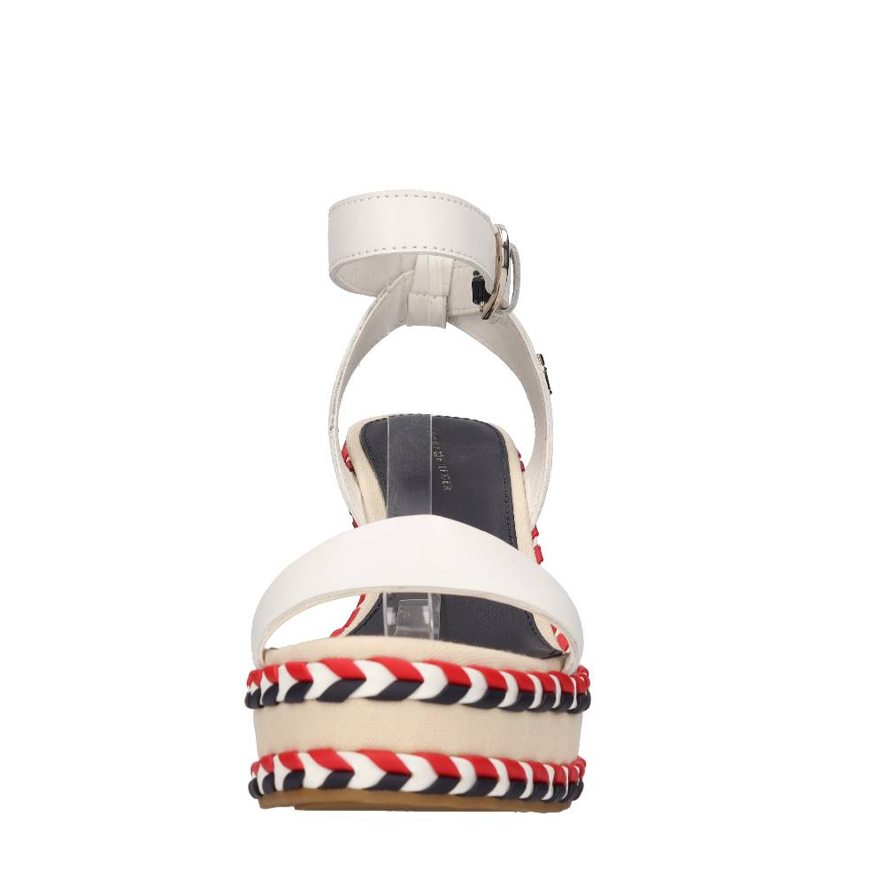 TOMMY HILFIGER Sandali con zeppa in pelle Convenienza