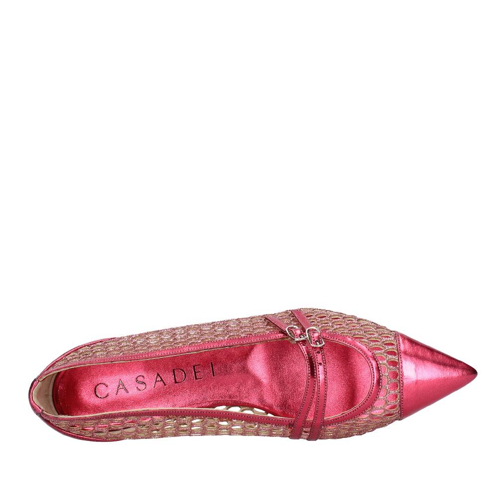 CASADEI Ballerine in pelle e tessuto Vendita