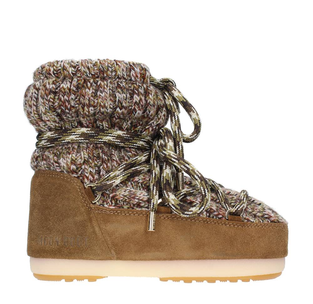 MOON BOOT Stivaletti da neve modello LOW WOOL MOON BOOT in camoscio e tessuto Outlet