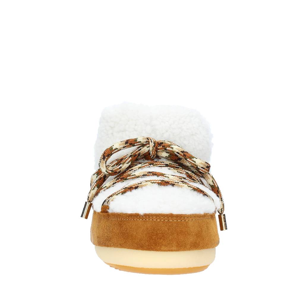 MOON BOOT Stivaletti da neve modello PUMPS SHEARLING MOON BOOT in pelliccia e camoscio Saldi