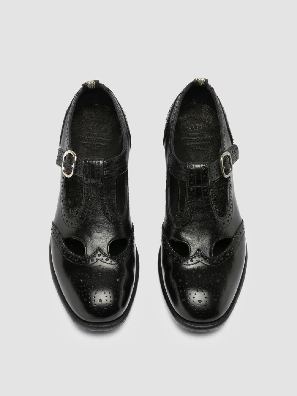 Officine Creative CALIXTE 066 Black Leather Maryjane Loafers Vendita Calda
