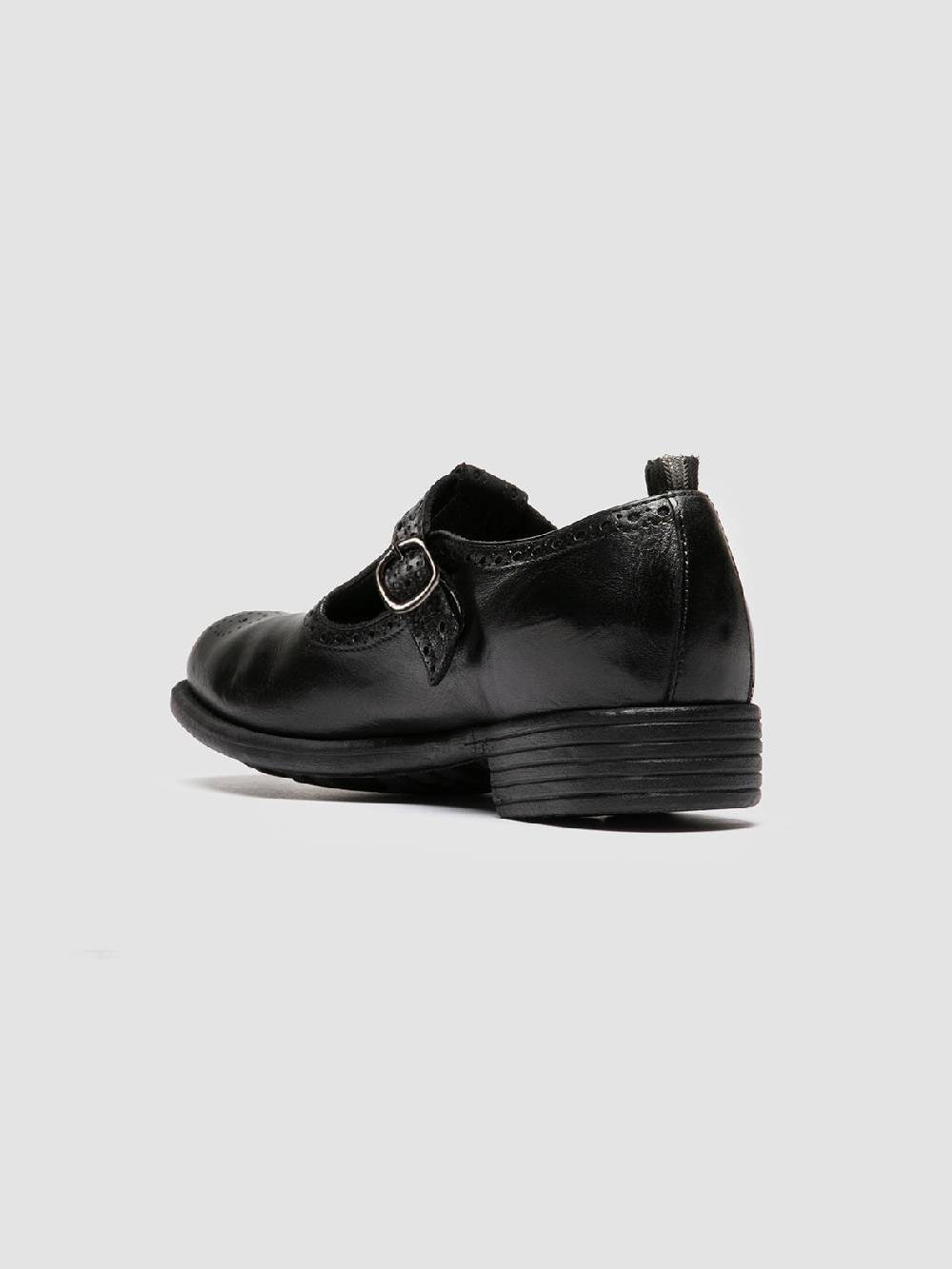 Officine Creative CALIXTE 071 Sandali T-Bar in Pelle Nera Saldi Di Fabbrica