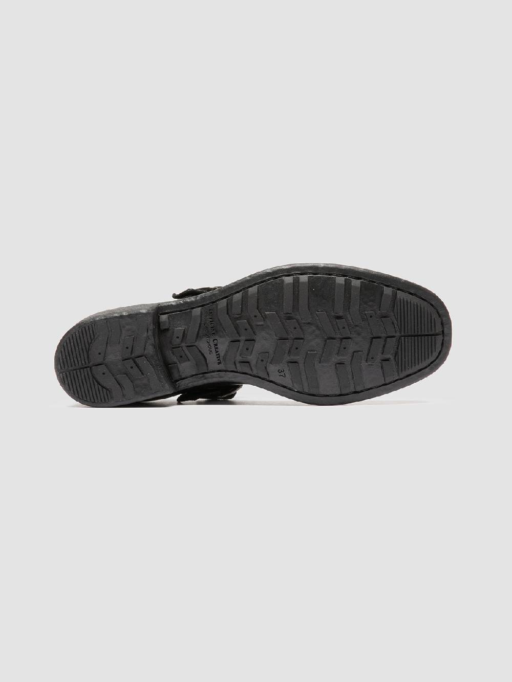 Officine Creative CALIXTE 071 Sandali T-Bar in Pelle Nera Saldi Di Fabbrica