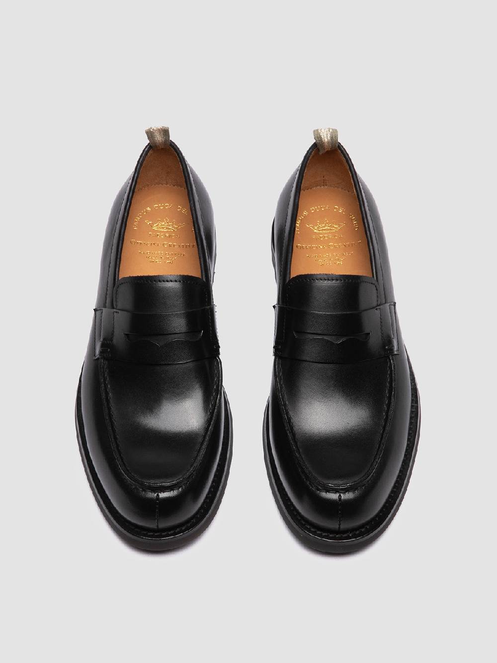 Officine Creative BELMONDO 006 Mocassini Penny in Pelle Scamosciata Nera 2025
