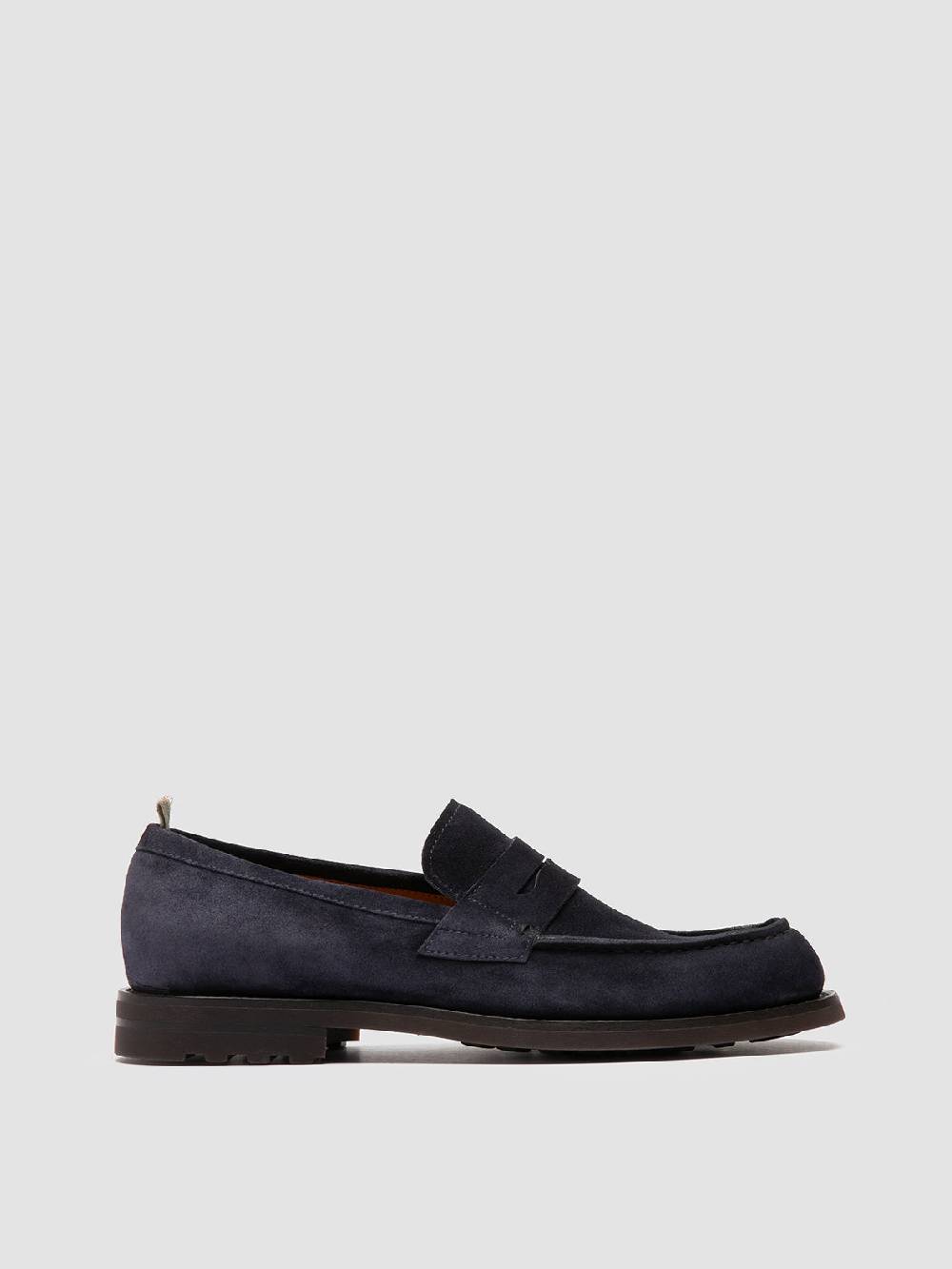 Officine Creative BELMONDO 006 Mocassini Penny in Pelle Scamosciata Blu