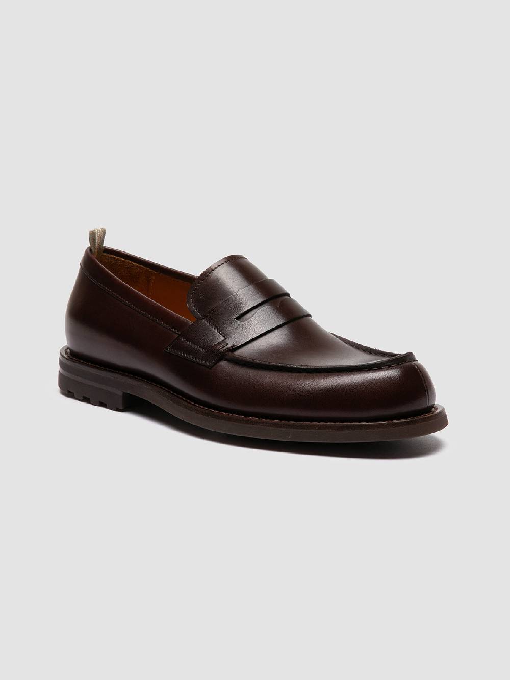 Officine Creative BELMONDO 006 Mocassini Penny in Pelle Scamosciata Marrone Nuovo