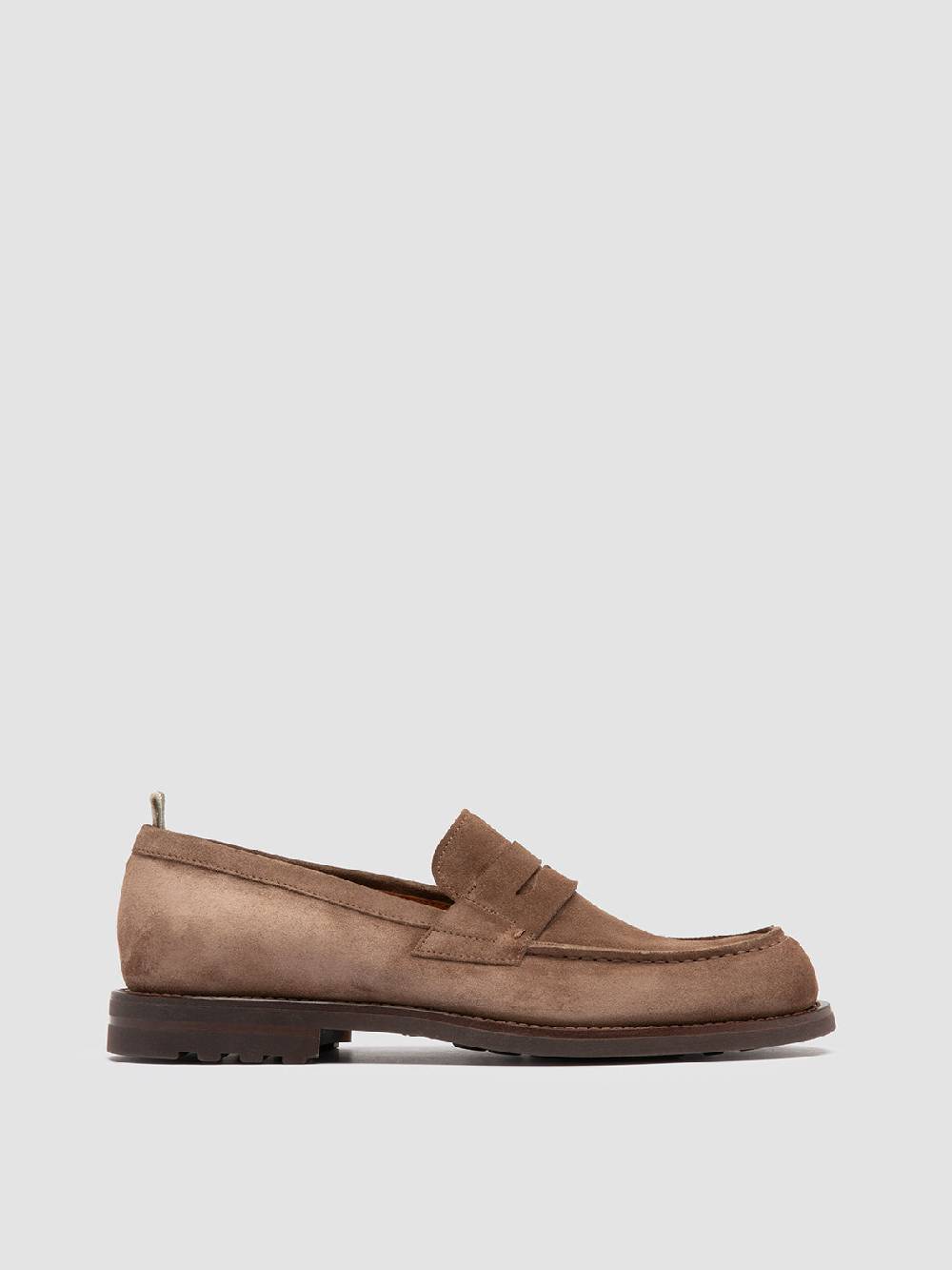 Officine Creative BELMONDO 006 Mocassini Penny in Pelle Scamosciata Tortora